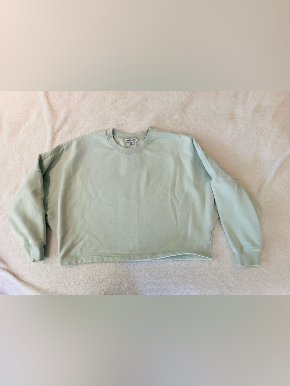 Athleta - women’s L cropped sweatshirt- light blue/green
